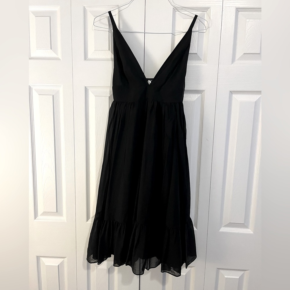 J. Crew 100% Silk Black Dress